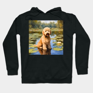 Goldendoodle on Lily Pond Impressionism Hoodie